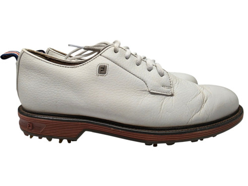 Vist Large View of Product Image Which is Used FootJoy Premiere Mens Golf Shoes White Size 8