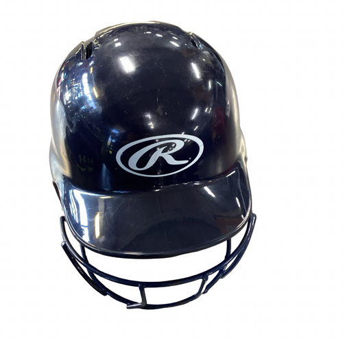 Vist Large View of Product Image Which is Used Rawlings BATTING HELMET W/MASK Batting Helmet w/Mask Navy Blue SM