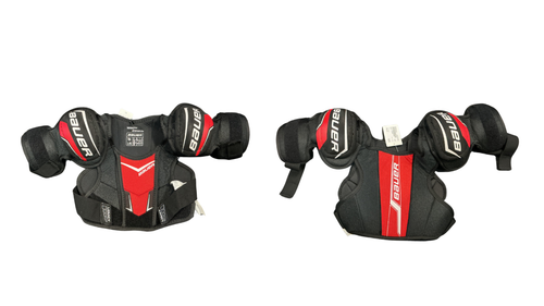Vist Large View of Product Image Which is Used Bauer LEGACY Youth Shoulder Pads Black LG