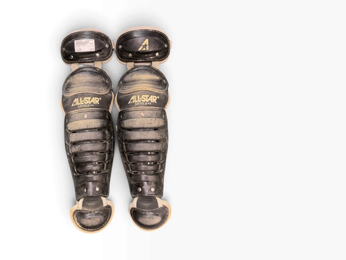 Vist Large View of Product Image Which is Used All-Star LG79LS Catchers Leg Guards Black Youth