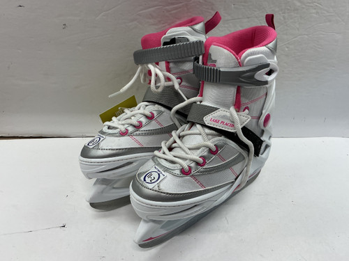 Vist Large View of Product Image Which is Used Lake Placid Girls Softboot Figure Skates Pink And White Adjustable 11-2