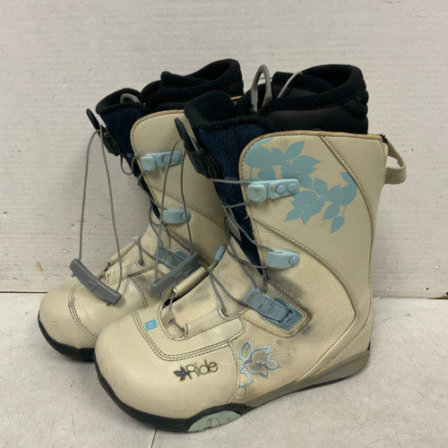 Vist Large View of Product Image Which is Used Ride SAGE W Womens Snowboard Boots White Senior 7