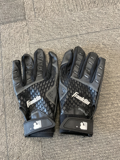 Vist Large View of Product Image Which is Used Franklin 2ND SKINZ BB/SB Batting Gloves Black MD