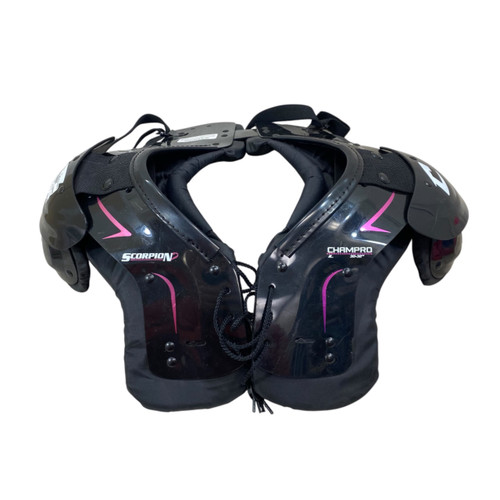 Vist Large View of Product Image Which is Used Champro SCORPION 30-32 FB Shoulder Pads Black LG