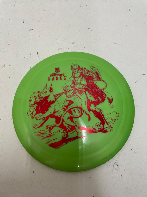 Vist Large View of Product Image Which is Used Discraft BIG Z HADES Disc Golf Driver Neon Green