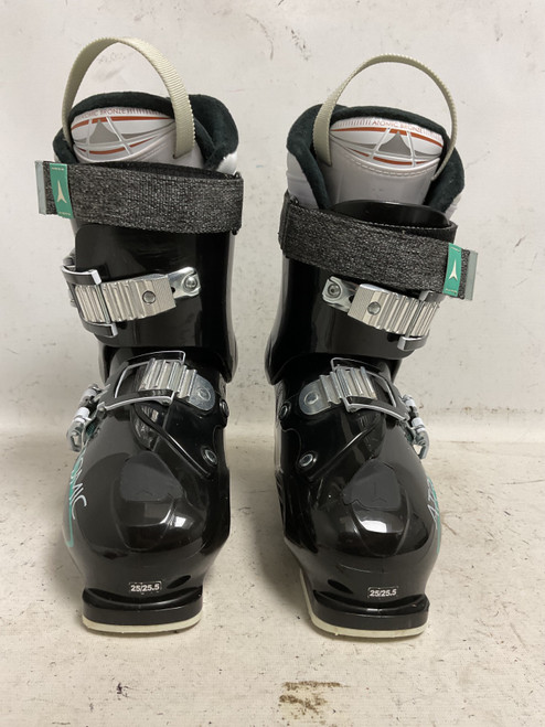 Vist Large View of Product Image Which is Used Atomic LIVEFIT 70 Womens DH Ski Boot Black And Carolina Blue 255 MP - M07.5 - W08.5