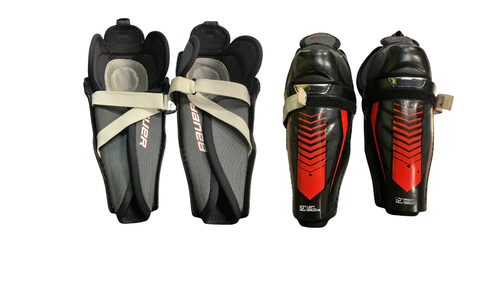 Vist Large View of Product Image Which is Used Bauer LIL SPORT Junior Shin Guards Black 10"