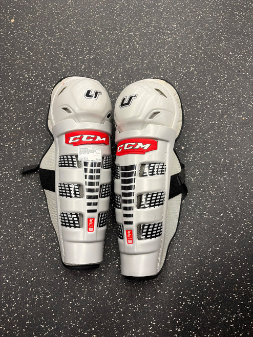 Vist Large View of Product Image Which is Used CCM UFIT 08 Senior Shin Guards Grey 16"