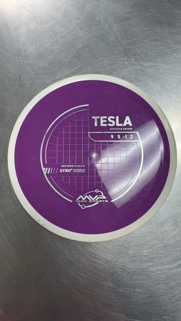 Vist Large View of Product Image Which is Used MVP NEUTRON GYRO TESLA Disc Golf Driver Purple