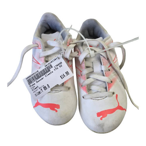 Vist Large View of Product Image Which is Used Puma Soccer Cleats White Youth 09.0