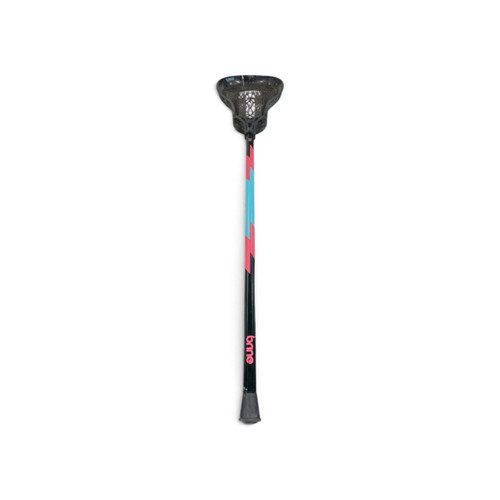 Vist Large View of Product Image Which is Used Brine Warp Junior Womens Complete Lacrosse Stick Attack/Midfield Black, full length