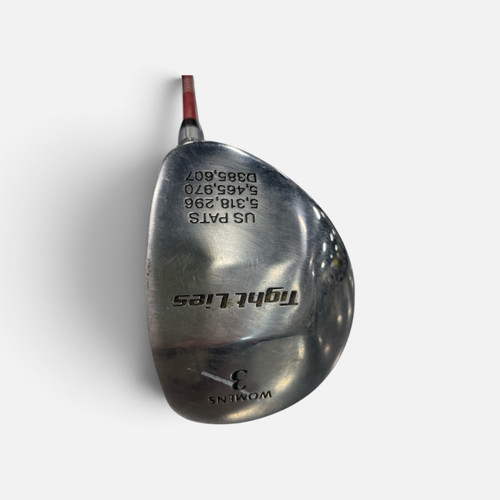 Vist Large View of Product Image Which is Used Adams Golf Tight Lies Womens Fairway Wood Right Handed 3 Wood Supershaft Graphite, bottom / sole view