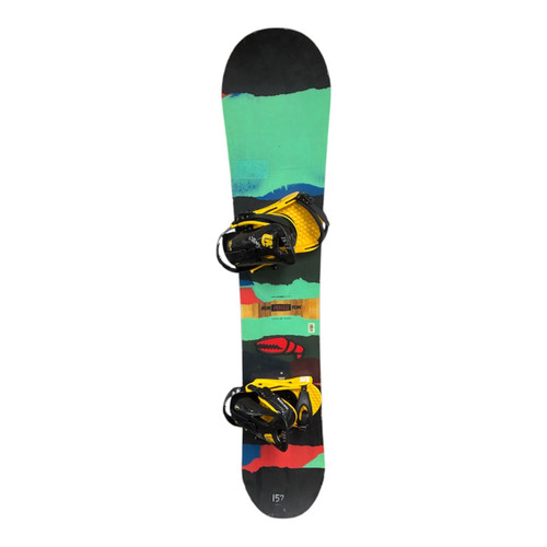 Vist Large View of Product Image Which is Used Burton PROCESS 157CM Mens Board/Bindings Black And Green 157 cm