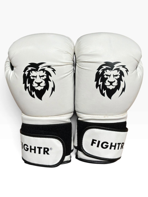 Vist Large View of Product Image Which is Used FIGHTR FBG Boxing Gloves White Senior