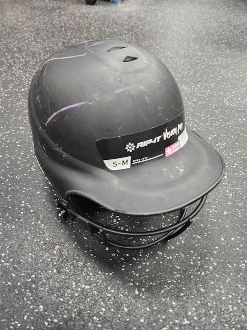 Vist Large View of Product Image Which is Used RIP-IT VISION PRO Batting Helmet w/Mask Black S/M