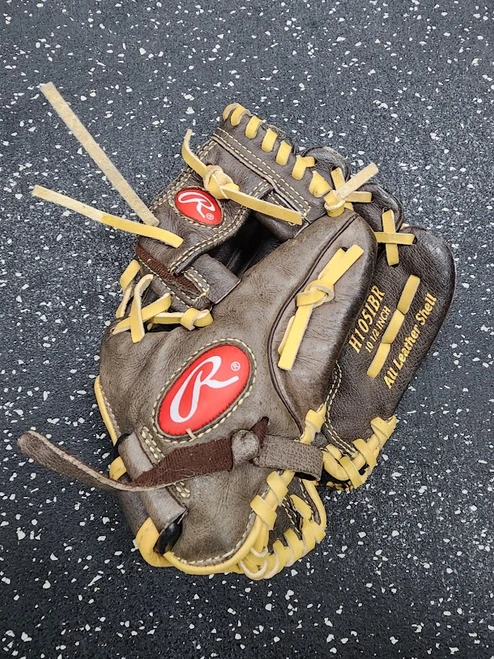 Vist Large View of Product Image Which is Used Rawlings HIGHLIGHT BB/SB Glove RH Throw Brown 10 1/2"