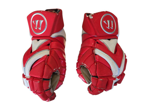Vist Large View of Product Image Which is Used Warrior TOTAL FLX Lacrosse Gloves Mens Red 12"