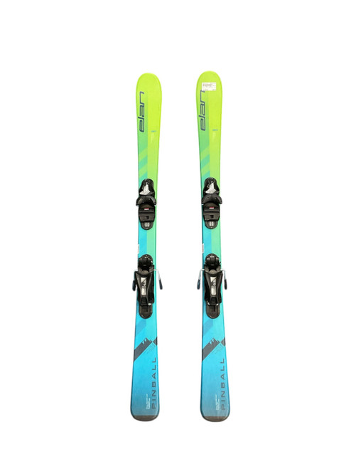 Vist Large View of Product Image Which is Used Elan PINBALL 130CM Boys DH Ski/Binding Green 130 cm