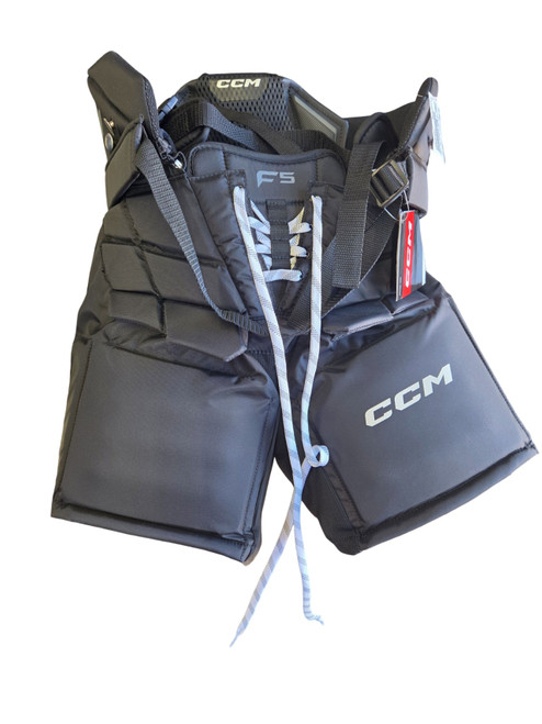 Vist Large View of Product Image Which is Used CCM F5 JUNIOR GOALIE PANTS Junior Goalie Pant Black MD