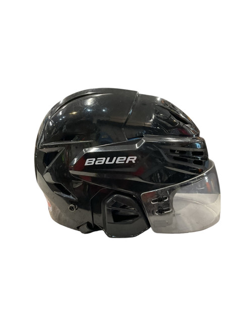 Vist Large View of Product Image Which is Used Bauer REAKT 55 L/G Helmet Half Visor Combo Black LG