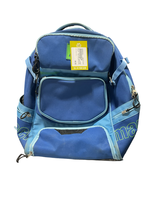 Vist Large View of Product Image Which is Used Marucci BLUE AND GREEN BACKPACK BB/SB Player Backpack Royal Blue