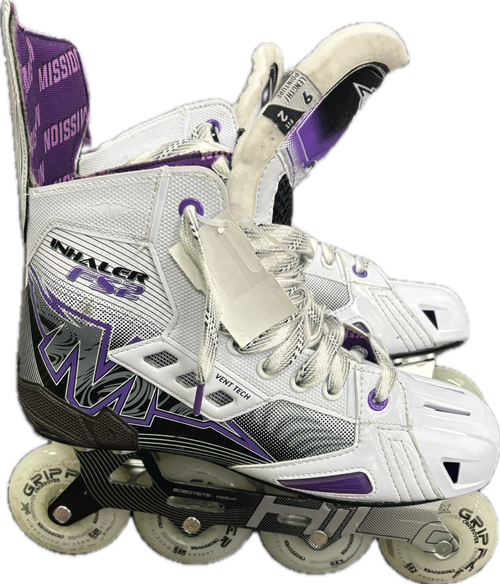 Vist Large View of Product Image Which is Used Mission INHALER FS2 Senior Aggressive Skates White Senior 9