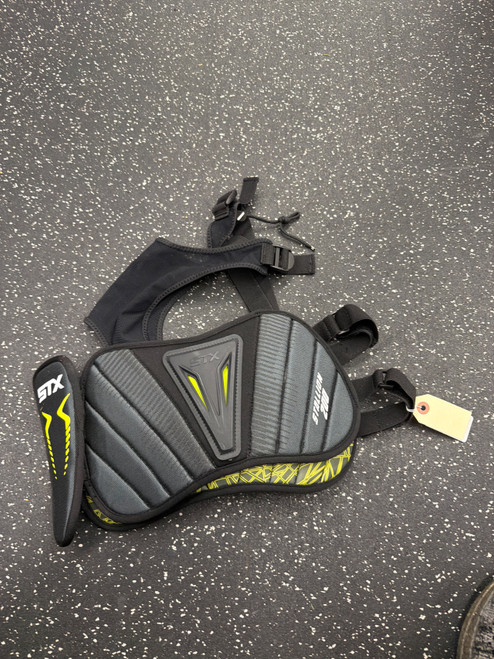 Vist Large View of Product Image Which is Used STX STALLION 200 Lacrosse Rib Pads Black SM