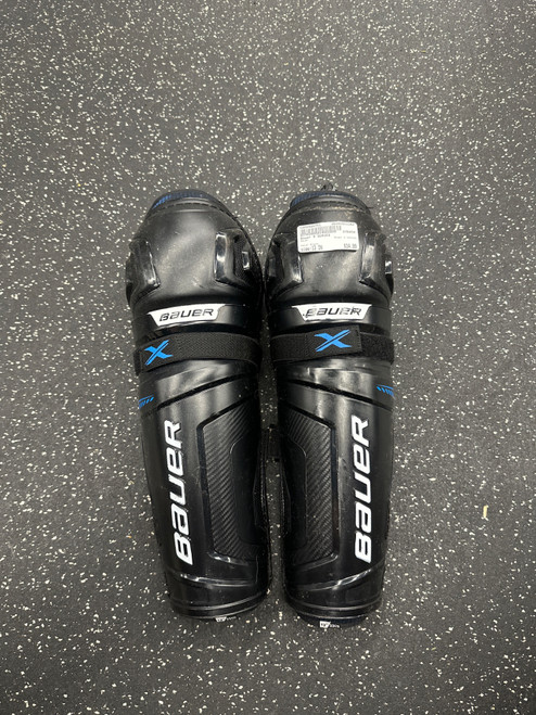 Vist Large View of Product Image Which is Used Bauer X SERIES Senior Shin Guards Black 13"