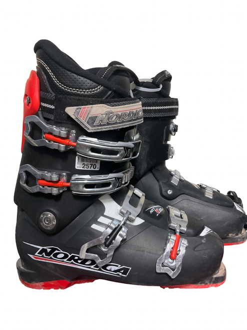 Vist Large View of Product Image Which is Used Nordica NXT X80R Mens DH Ski Boot Black And Red 275 MP - M09.5 - W10.5