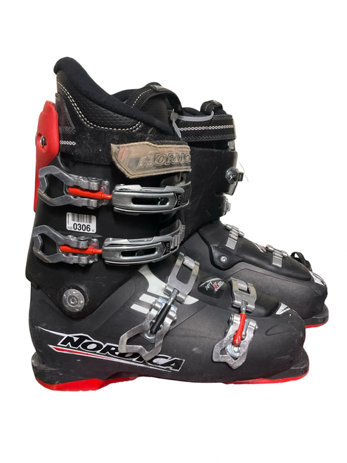 Vist Large View of Product Image Which is Used Nordica NXT X80R Mens DH Ski Boot Black And Red 275 MP - M09.5 - W10.5