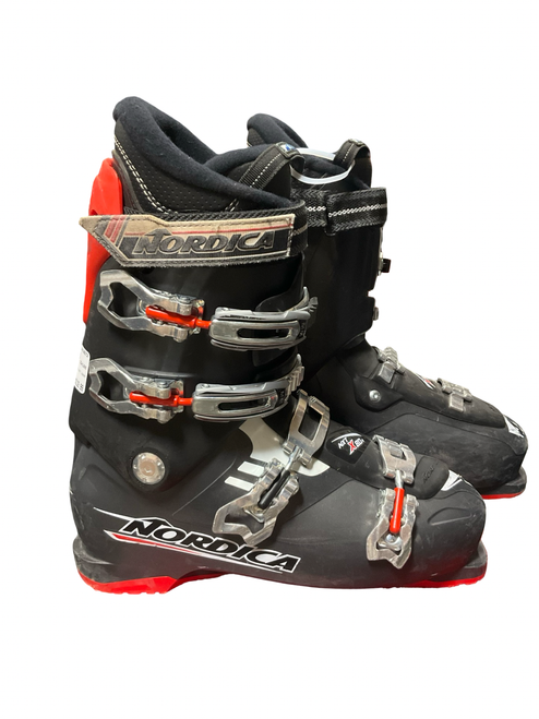 Vist Large View of Product Image Which is Used Nordica NXT X80R Mens DH Ski Boot Black And Red 290 MP - M11 - W12