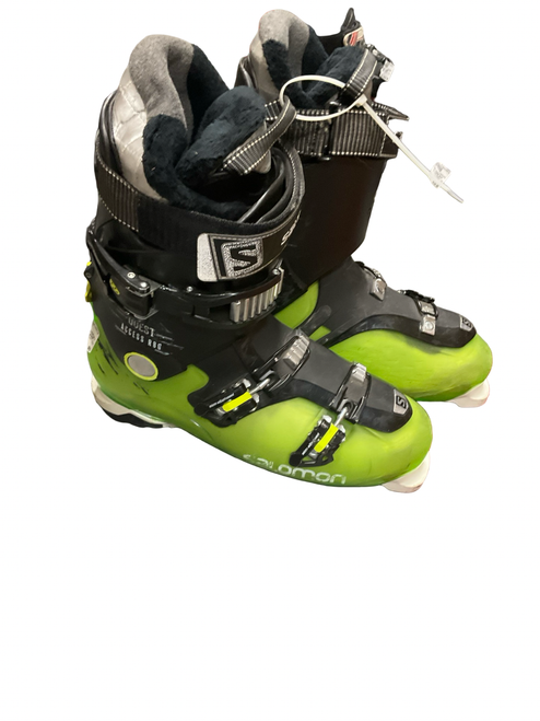 Vist Large View of Product Image Which is Used Salomon QUEST ACCESS R80 Mens DH Ski Boot Black And Neon Green 305 MP - M12.5