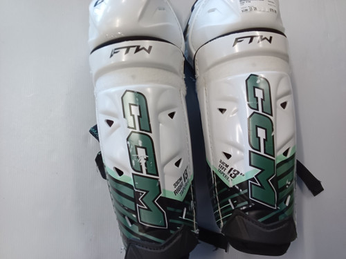 Vist Large View of Product Image Which is Used CCM FTW Senior Shin Guards White 13"