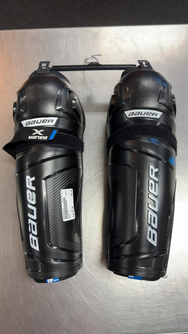 Vist Large View of Product Image Which is Used Bauer X Intermediate Shin Guards Black 13"