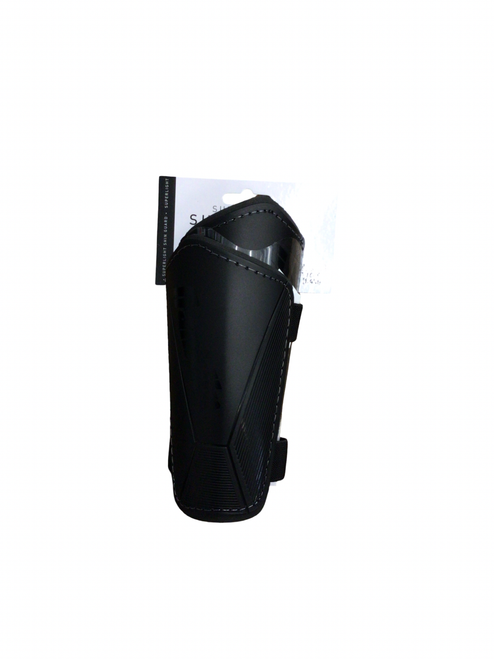 Vist Large View of Product Image Which is Used Franklin Soccer Shin Guards Youth Black SM
