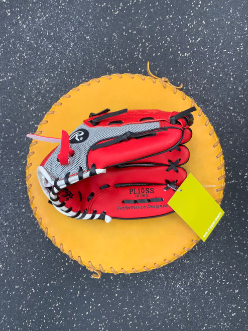 Vist Large View of Product Image Which is Used Rawlings PLAYERS SERIES PL10SS BB/SB Glove T-ball Red 10"