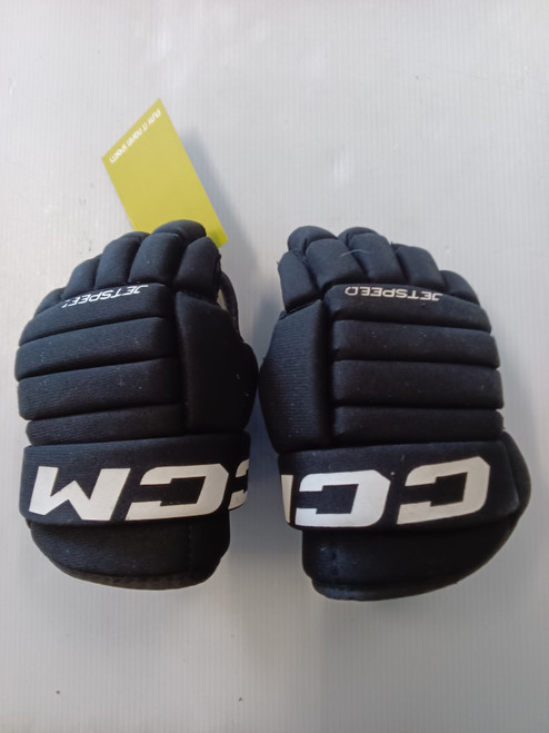 Vist Large View of Product Image Which is Used CCM JETSPEED Junior Gloves Black 9"