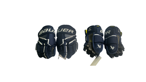 Vist Large View of Product Image Which is Used Bauer SUPREME MACH Youth Gloves Navy Blue 9"