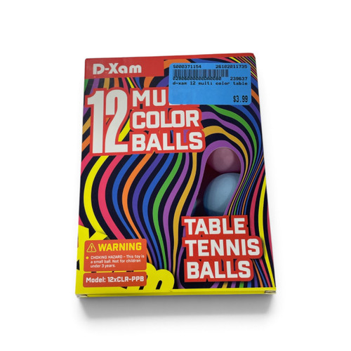 Vist Large View of Product Image Which is Used D-Xam 12 Multi Color Table Tennis Balls (12 Pack Ping Pong Balls), package view