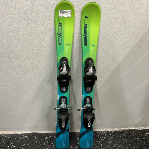 Vist Large View of Product Image Which is Used Elan PINBALL Boys DH Ski/Binding Green 90 cm