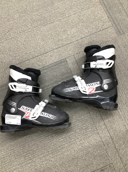 Vist Large View of Product Image Which is Used Salomon T2 Boys DH Ski Boot Black 210 MP - J02