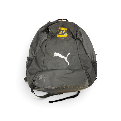 Vist Large View of Product Image Which is Used Puma Soccer Player Backpack Black with Team Crest (Sackpack), front view