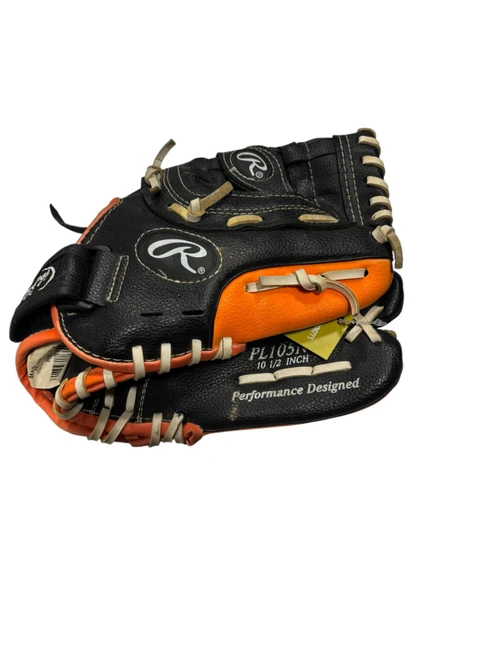 Vist Large View of Product Image Which is Used Rawlings PL105NO BB/SB Glove RH Throw Black 10 1/2"