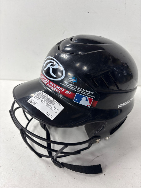 Vist Large View of Product Image Which is Used Rawlings COOLFLO OS W CAGE Batting Helmet w/Mask Black One Size