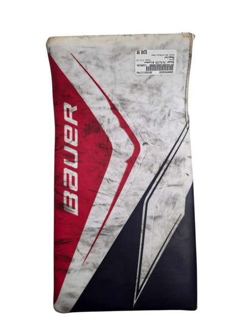 Vist Large View of Product Image Which is Used Bauer Vapor Flylite Senior Goalie Blocker White/Navy/Red Regular
