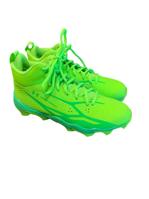 Vist Large View of Product Image Which is Used Under Armour Jr FB Cleats Green Junior 05.5
