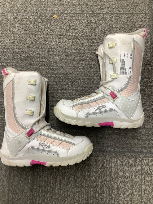 Vist Large View of Product Image Which is Used 5150 WHT Girls Snowboard Boots White Junior 05