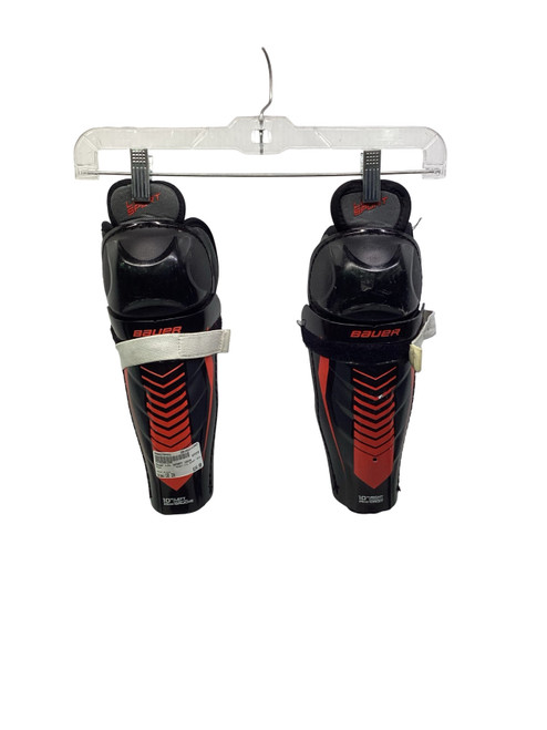 Vist Large View of Product Image Which is Used Bauer LIL SPORT 10IN Youth Shin Guards Black 10"