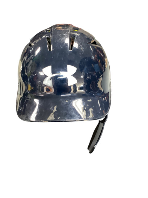 Vist Large View of Product Image Which is Used Under Armour NAVY HELMET W/ C FLAP Batting Helmet w/Mask Navy Blue MD