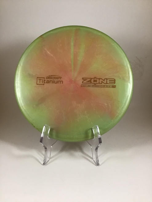 Vist Large View of Product Image Which is Used Discraft TITANIUM ZONE Disc Golf Putter Green 175g